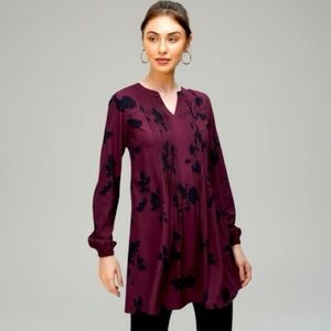 Wayward Fancies | eShakti Pintuck Pleat Floral Print Crepe Tunic